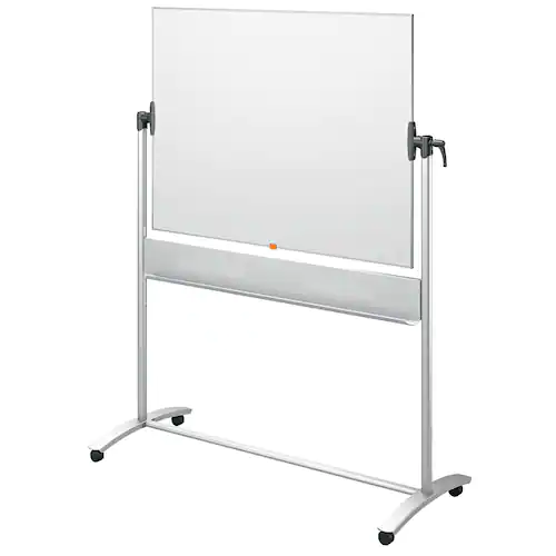 Nobo Whiteboard, mobil, magnetisk stålyta, Nano Clean™, dubbelsidig, 1 200 x 900 mm, vit