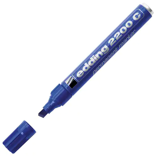 edding Märkpenna 2200 C, permanent, snedskuren spets, 1–5 mm, blå