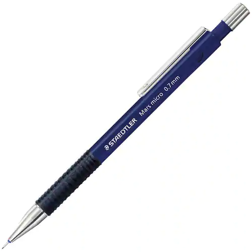 Staedtler Mars Stiftpenna, Mars Micro, 0,7 mm B-stift, pennkropp med greppzon, blå