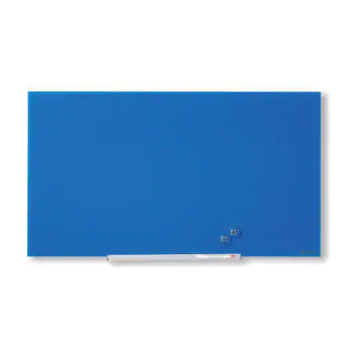 Nobo Whiteboard, Glastavla i widescreenformat, väggmonterad, magnetisk glasyta, 31'', blå