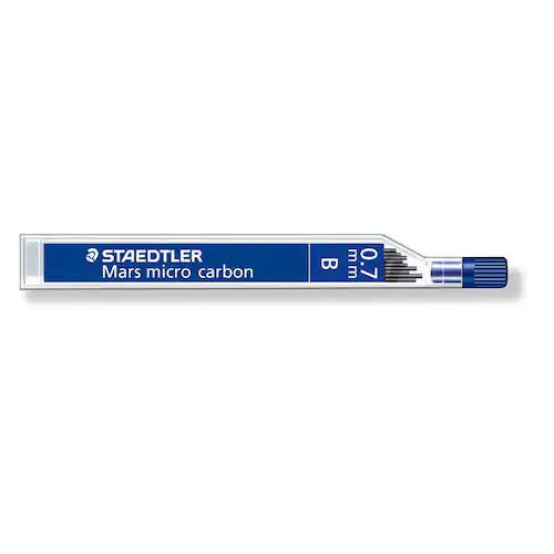Staedtler Mars Stift till mekanisk stiftpenna, Mars Micro Carbon, 0,7 mm B-stift