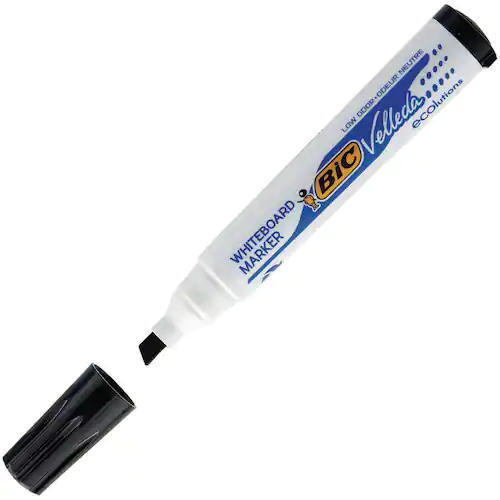 BiC Velleda Whiteboardpenna Velleda® 1751 snedskuren spets, 3,7–5,5 mm linjebredd, svart