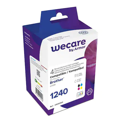 Wecare Återanvänd bläckpatron kompatibel med BROTHER LC1240 M, LC1240M, 4-pack