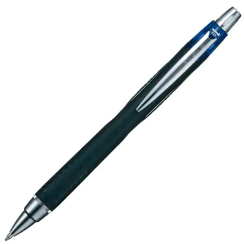 Uni-Ball Gelpenna med klickmekanism Jetstream, spets på 1 mm, blå pennkropp med greppzon, blått bläck