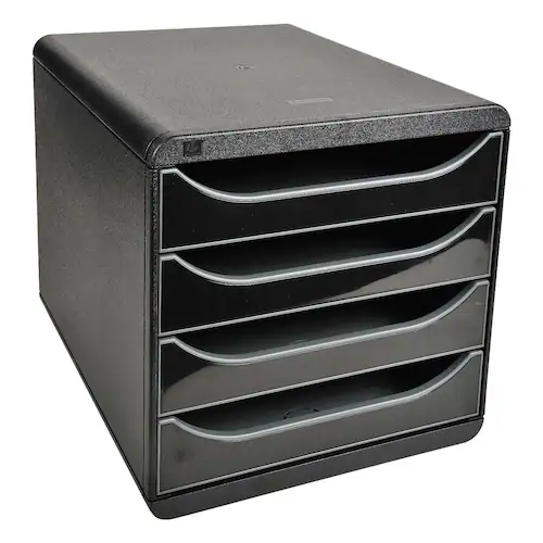 Blankettbox EXACOMPTA BIGBOX 4 låd svart