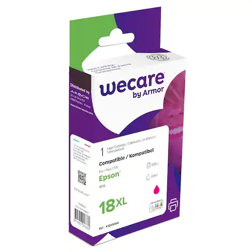 Wecare Bläckpatron, kompatibel med EPSON 18XL M, T1813, magenta singelpack