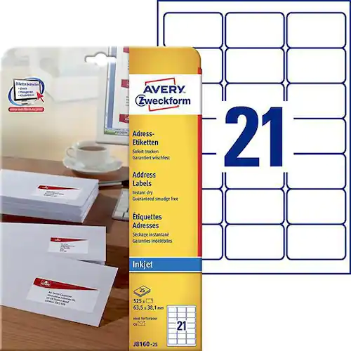 Avery Etikett QuickDry 63,5x38,1 mm