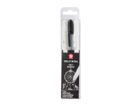 Sakura Gelly Roll, sluten gelpenna, svart, vit, vit, rund, blister, 3 st