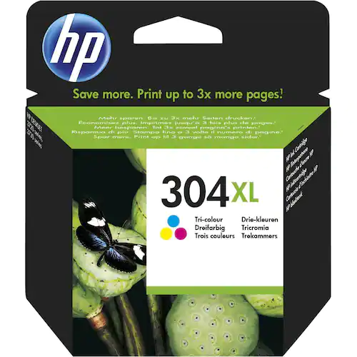 HP Bläckpatron, 304 XL Original, hög kapacitet, tre färger, singelförpackning, N9K07AE#UUS