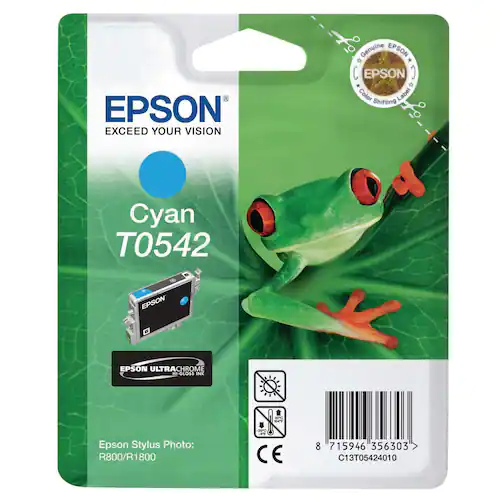 Epson Bläckpatron, T0542, C13T05424010, Frog, ULTRACHROME, cyan, singelförpackning