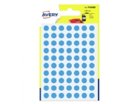 Runde etiketter avery psa08b ø8mm blå pakke a 490 stk