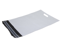 Forsendelsesposer PE hvid 400x600 mm med håndtag/hank - (100 stk.)