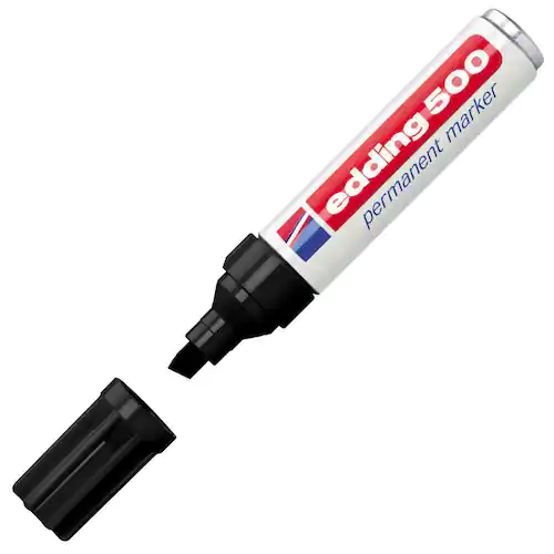 edding Märkpenna Permanent 500 med snedskuren spets, 2 - 7 mm, svart