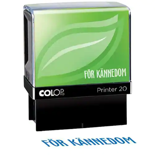 Colop Stämpel standardtext FÖR KÄNNEDOM