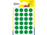 Runda etiketter avery psa15v, ø 15 mm, gröna, förpackning med 168 st.