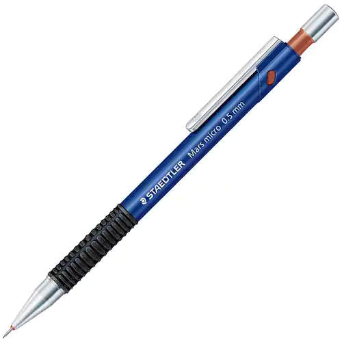 Staedtler Mars Stiftpenna, Mars Micro, 0,5 mm B-stift, pennkropp med greppzon, blå