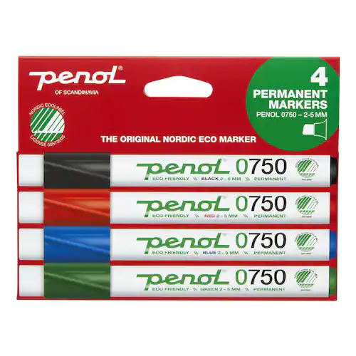 PENOL Märkpenna 0-750 perm 2-5mm 4 färg