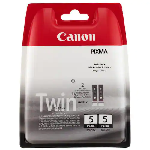 Canon Bläckpatron PIXMA PGI-5 BK, 0628B030, svart, dubbelförpackning