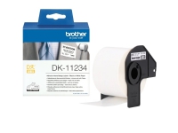 Brother DK11234 - Papper - självhäftande - svart på vitt - 60 x 86 mm 260 etikett(er) (1 rulle(n) x 260) tryckstämpelskärningsetikett - för Brother QL-1100, QL-1110NWB, QL-600B, QL-600G, QL-600R, QL-800, QL-810W, QL-820NWB