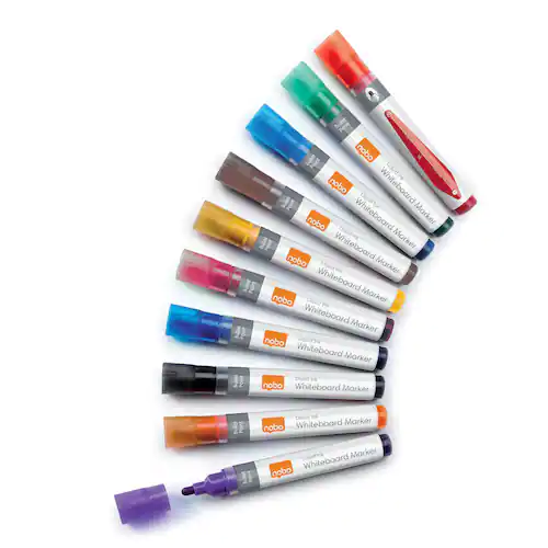 Nobo Whiteboardpenna Liquid rund mixade färger