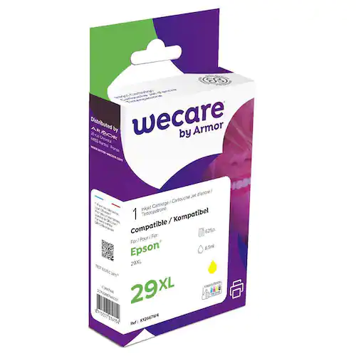 Wecare Återanvänd bläckpatron kompatibel med EPSON 29XL Y, T2994, gul singelpack