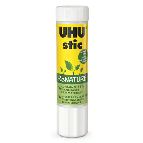 Uhu Limstift ReNATURE, tvättbart och genomskinligt, 21 g